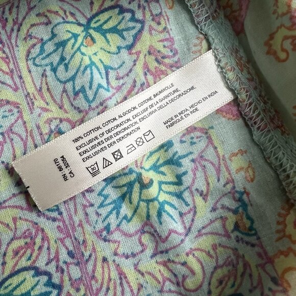 Anthropologie Lilka Boho Peasant Blouse Floral Paisley Bell Sleeve Split Neck L - Picture 7 of 11
